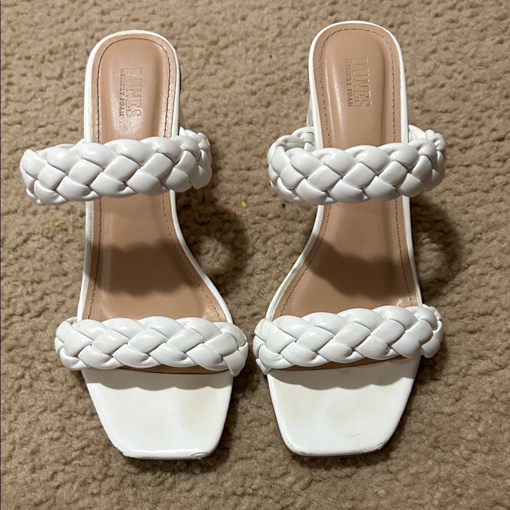 Steve Madden White Braided Sandals